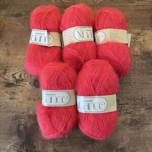 Vintage Reynolds Nuance Yarn Coral Acrylic Nylon Faux Mohair 5 Skeins Bulky Wt